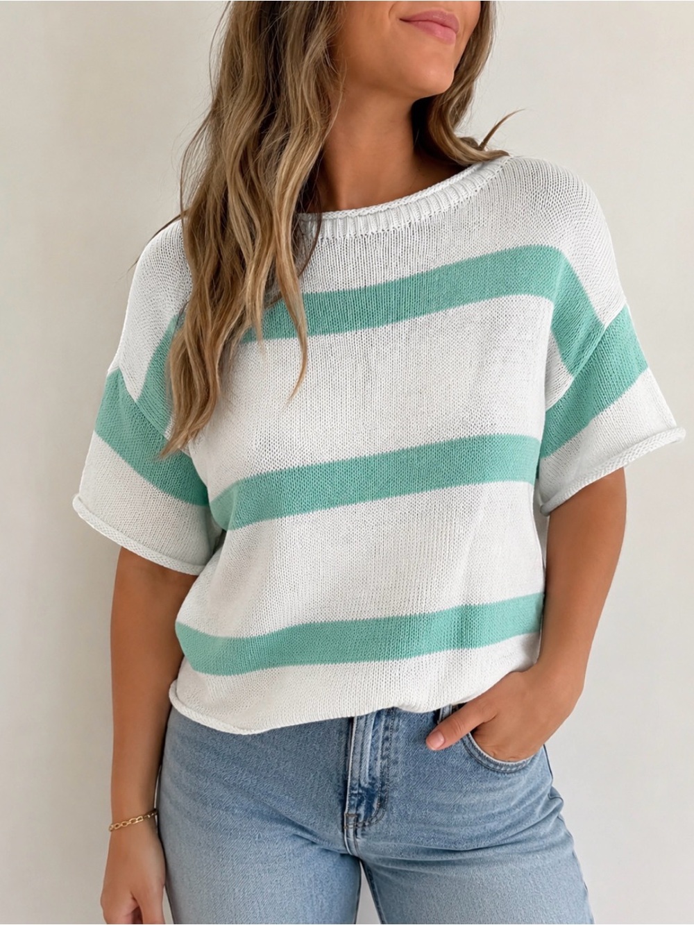Alchemia Tricot Made in Italy Striped Knit Top